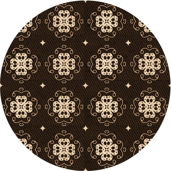 Ahgly Company Machine Washable Indoor Square Transitional Night Black Area Rugs, 3' Square