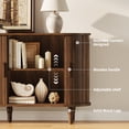 thumbnail image 3 of Sideboard Buffet Cabinet with Silding Doors, Accent 55" Storage Cabinet with Adjutable Shelf for Kitchen, Living Room, Walnut Brown, 3 of 13