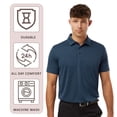 thumbnail image 5 of AllPro Men’s Pro-Lock Performance Polo Collar T-Shirt, 100% Polyester Moisture-Wicking Tee (Charcoal-Melange, 2XL), 5 of 6