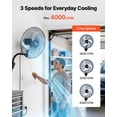 thumbnail image 4 of VEVOR Wall Mount Fan, 18 in Wall Mounted Hanging Fan Oscillating, 3-Speed, Long Airflow Distance, Adjustable Rotation Angle, Mechanical Powerful for Industry, Commercial, Garage, Black, 4 of 9