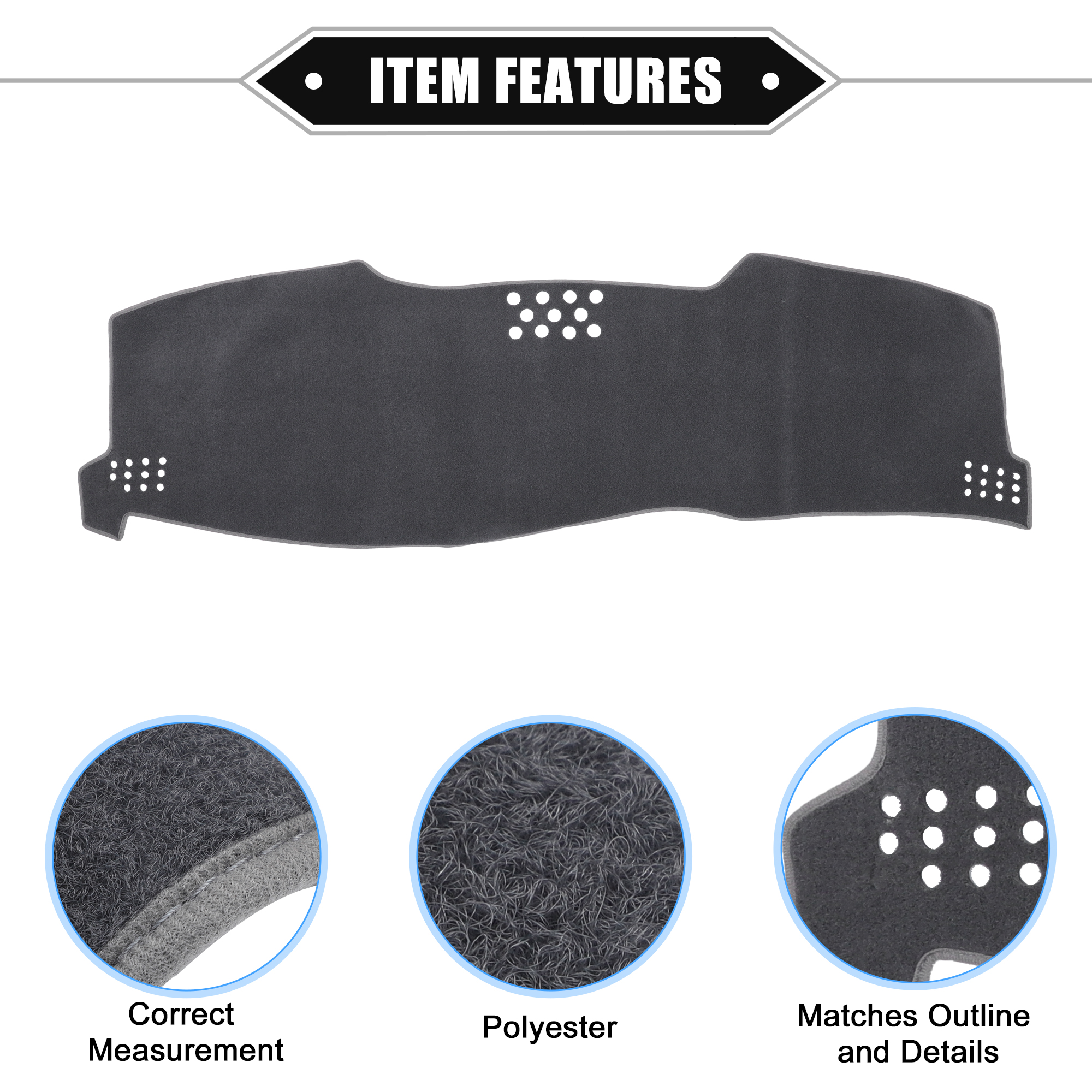 Unique Bargains Car Dashboard Cover Mat for Toyota Avalon 2005-2010 Gray