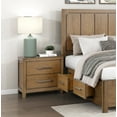 thumbnail image 6 of Light Brown Finish 2-Drawer Nightstand with Power Outlets USB Ports Modern Bedroom Furniture 1pc Bedside Table, 6 of 8