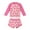 Pink, variant on Junlike Girls Long Sleeve Rash Guard Sets Surfing Swimsuit Two Piece Girls Swimsuit 2 Pieces Long Sleeve Rash Guard Set Tankini Bathing Suits Summer Kids Swimwear Girls Swimsuit 2 Piece