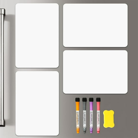 DIY.STORE Magnetic Whiteboard Sheets with Marker Pens and Eraser, 4 Count, 4 Pack