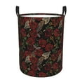 thumbnail image 2 of Goofa Fishbone Rose Printed Circular Hamper,Laundry Basket with Handles,Storage Baskets Foldable,Large Capacity Laundry Hamper-Medium, 2 of 8