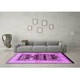 thumbnail image 3 of Ahgly Company Indoor Round Oriental Purple Industrial Area Rugs, 6' Round, 3 of 4