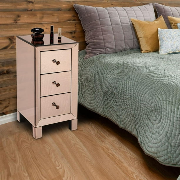 Tall nightstands can be a perfect fit for popular tall beds. ubesgoo mirrored nightstand end tables bedside table mirrored accent table smooth mirror finish with crystal style knobs for bedroom living room