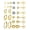 E-gold, variant on 6 Pairs Stud Earrings Hypoallergenic Surgical Steel Cubic Zirconia Earrings