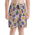 thumbnail image 2 of Cauagu Plum Print Swim Trunks for Men,Youth Boys Swim Shorts Compression Liner Beach Shorts Boys' Swimming Shorts 7-20 Years Bathing Suit-Medium, 2 of 7