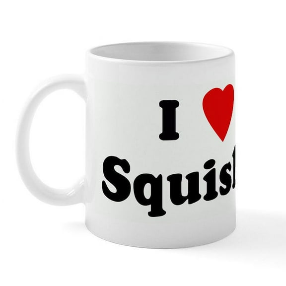CafePress - I Love Squishy Mug - 11 oz Ceramic Mug - Novelty Coffee Tea Cup