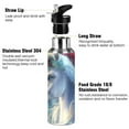 thumbnail image 3 of Dreamy Unicorns Wears Christmas Hats Sports Bottle with Straw Stainless Steel Water Jug Portable Thermal Cup Leak-proof 600ML, 3 of 9