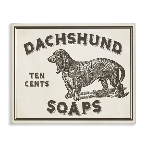 Stupell Industries Farmhouse Daschund Soap Vintage Sign Canvas Art, 20 x 16, by Lil' Rue