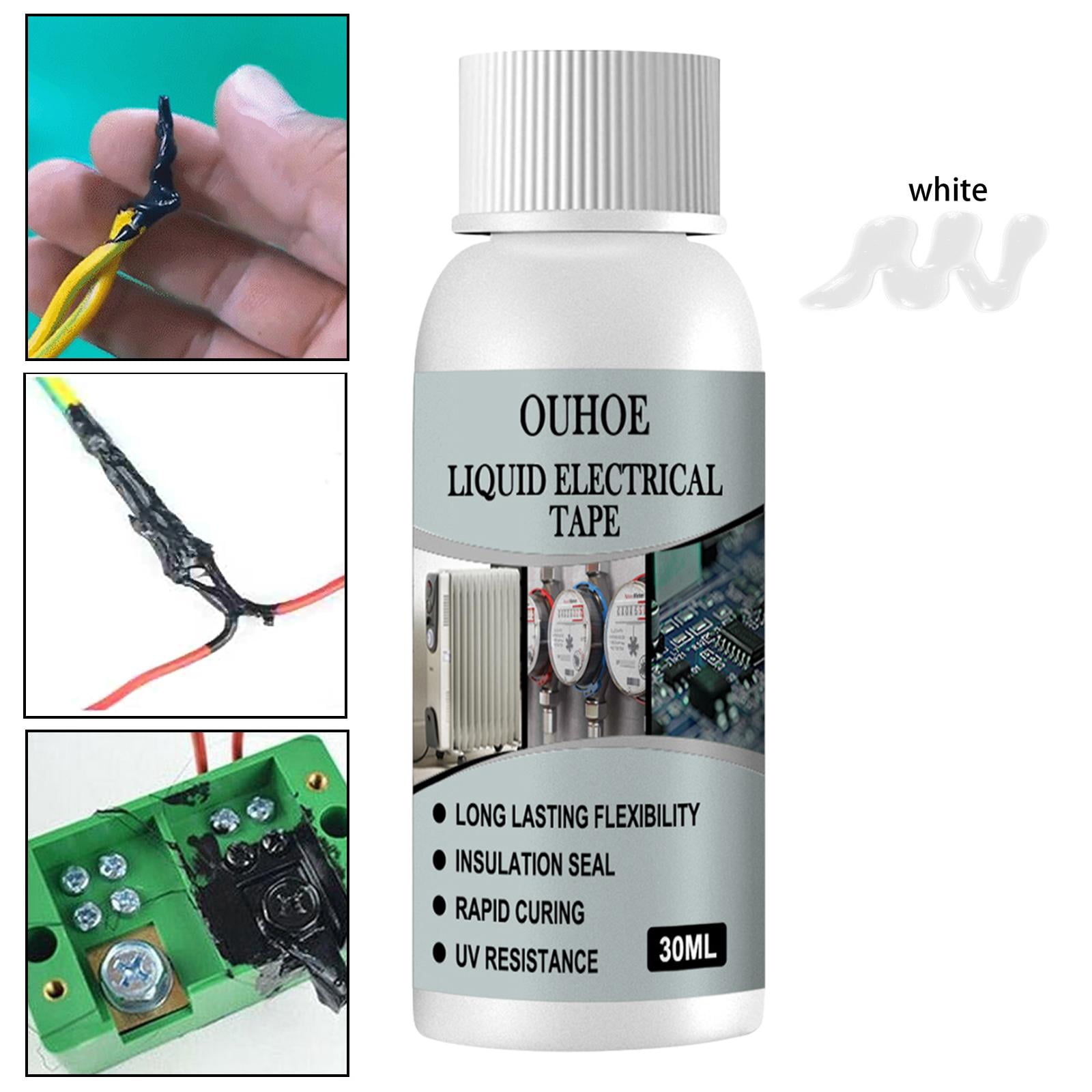 jiaping 6xLiquid Electrical Tape High Temperature Repair Glue for Instruments white 30ml
