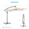 thumbnail image 2 of CHYVARY 8.2×8.2ft LED Outdoor Patio Offset Hanging Cantilever Umbrellas W/8 Ribs for Backyard,Poolside and Garden,Sand, 2 of 7