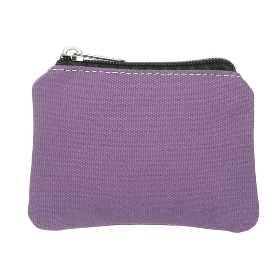 Uxcell Canvas Coin Purse, Small Coin Purse with Zipper Portable Change Pouch Holder Travel Storage Organizer 5x3 in & Purple-Fitting for ( Change Coins/ID Card/Jewelry Keys/Cosmatic)