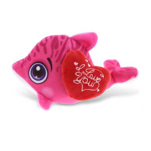 Dollibu I Love You Heart Pink Dolphin Baby Soft Plush - 5.5 inches