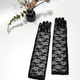 thumbnail image 5 of Lace Gloves for Women, Tea Party Long Elegant Opera Lace Gloves Costume Floral Pattern Arm Elbow Length, 5 of 5