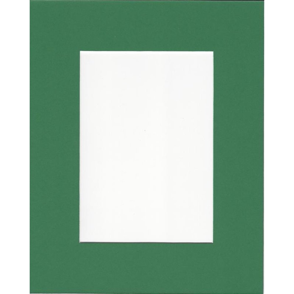 Pack of (5) 11x14 Irish Green Picture Mats with White Core, Bevel cut for 8x12 Pictures