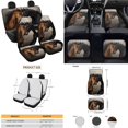 thumbnail image 4 of Yuyamidu Horse Car Seat Cover Set Cool Car Floor Mats Steering Wheel Cover Seatbelt Cover Gear Shift Cover Hand Brake Cover Cup Holders 15 Pieces Auto Interior Accessories, 4 of 6