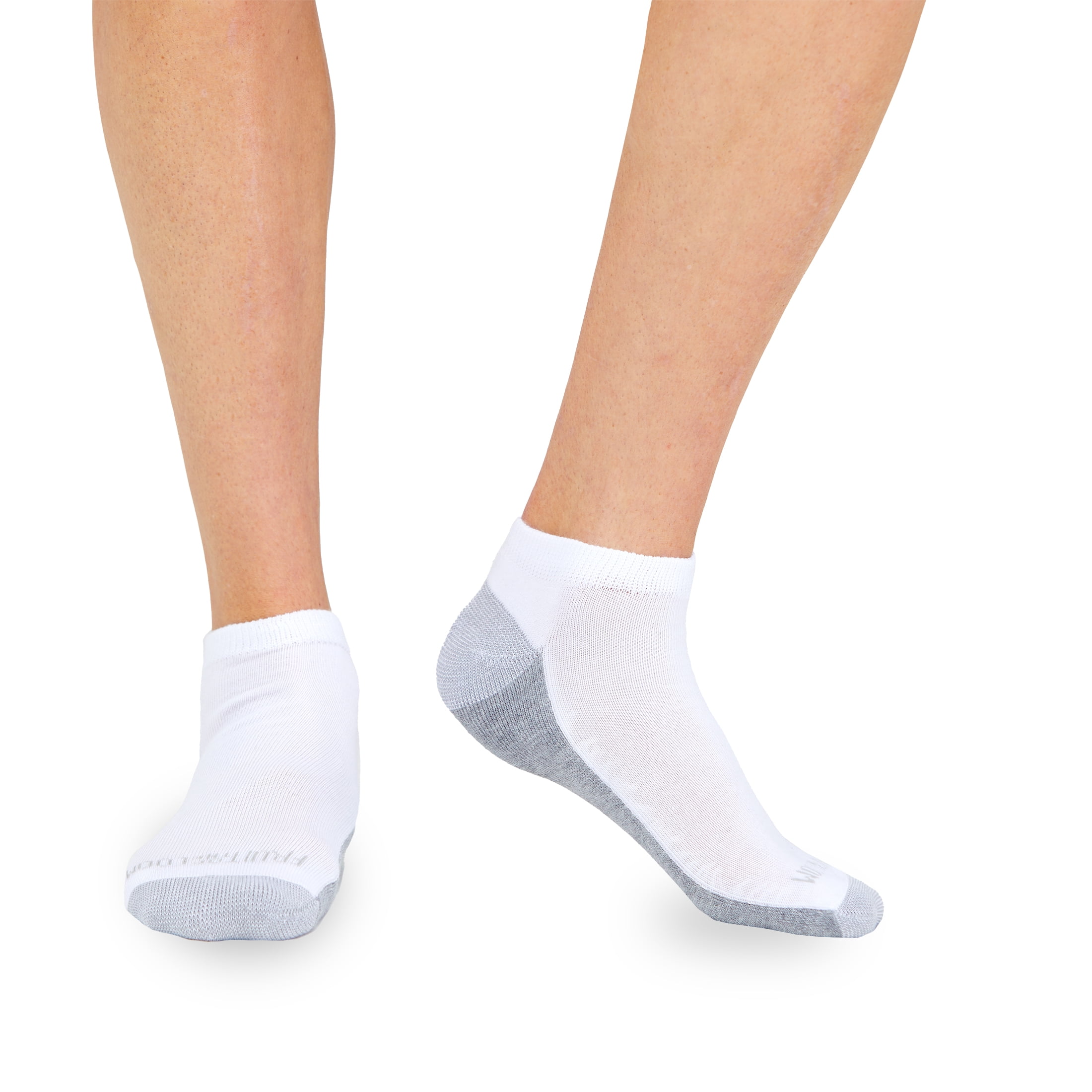 Fruit of the Loom Men's Dual Defense No Show Socks, Sizes 6-12, White (6-Pack)