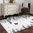 thumbnail image 3 of Area Rug for Living Room, Black Spring Botanical Non-Slip Indoor Large Carpet for Bedroom/Dining Room, Weeping Eucalyptus Butterfly Washable Low-Profile Rectangle Floor Mat Runner Rugs - 3 x 5 Ft, 3 of 8