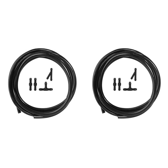 2X Universal 2M Windshield Washer Nozzle Hose Tube Pipe with Connector T Y Straight for Front Window Headlight Pump