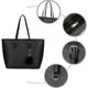 thumbnail image 3 of Women's Black Handbag, Large Leather Shopper Bag For Office, School, And Shopping, 3 of 5