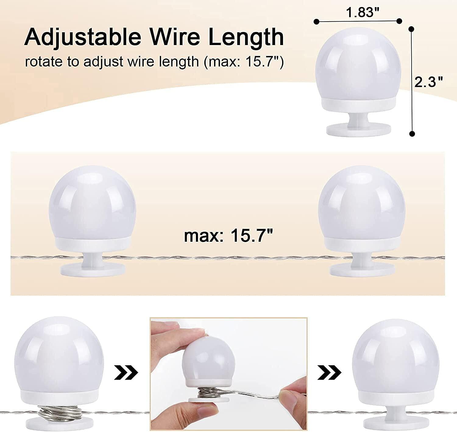 Hollywood Style 14-Light Dimmable LED Vanity Lights with Corded Electric