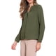 thumbnail image 4 of Camisas de encaje INSPIRE CHIC para mujeres, blusas de manga larga con botones, casuales y a la moda, talla XL, verde ejército, 4 of 6