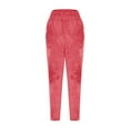 thumbnail image 4 of Fuzzy Fleece Pants for Women Winter Casual Loose Plush Pajama Pants Solid Color Plus Size Sleepwear Stretch High Waist Sweatpants, 4 of 6