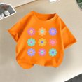 thumbnail image 2 of Virmaxy Kids Boys Girls Round Neck Short Sleeve T-Shirt Unisex Casual Half Sleeve Top Toddler Baby 2025 Summer Cotton Loose Fit Crewneck Blouses Tops Orange-2 4 Years, 2 of 3