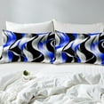 thumbnail image 3 of Manfei Blue Black Stripes 2-Piece Comforter Cover Toddler Size for Boys Girls,Abstract Artwork Bedding Sets Toddler Size,Geometric Spiral Lines Ultra Soft Bed Set(No Comforter), 3 of 6