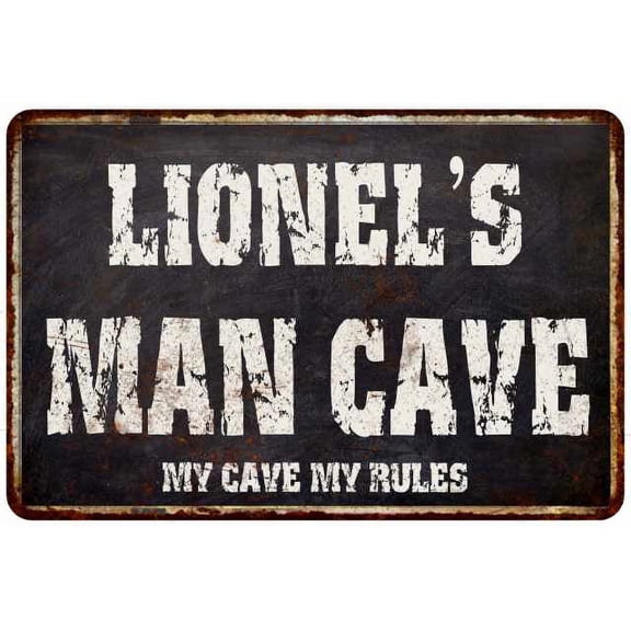 LIONEL'S Man Cave Black Grunge Sign Home Décor Gift Cave Funny 112180004314