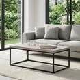 thumbnail image 2 of Villachico 47" French Oak Coffee Table for Living Room, Metal Frame and Extra Thick 1.2" Wood Tabletop, Max. Loading 200 lbs.(Grey Wash), 2 of 7
