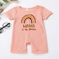 thumbnail image 2 of Baby Romper Letter Rainbow Print Crew Neck Short Sleeves Breathable with Bottom Snaps Jumpsuit, 2 of 7