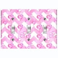 thumbnail image 1 of Metal Light Switch Plate Cover Pink Chevron Love Hearts LOV011, 1 of 13