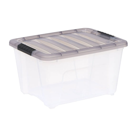 32 Qt Storage Bins with Lids - Stackable Plastic Storage Containers Tote - Large Organizer Bins for Home, Garage, Seasonal Decor