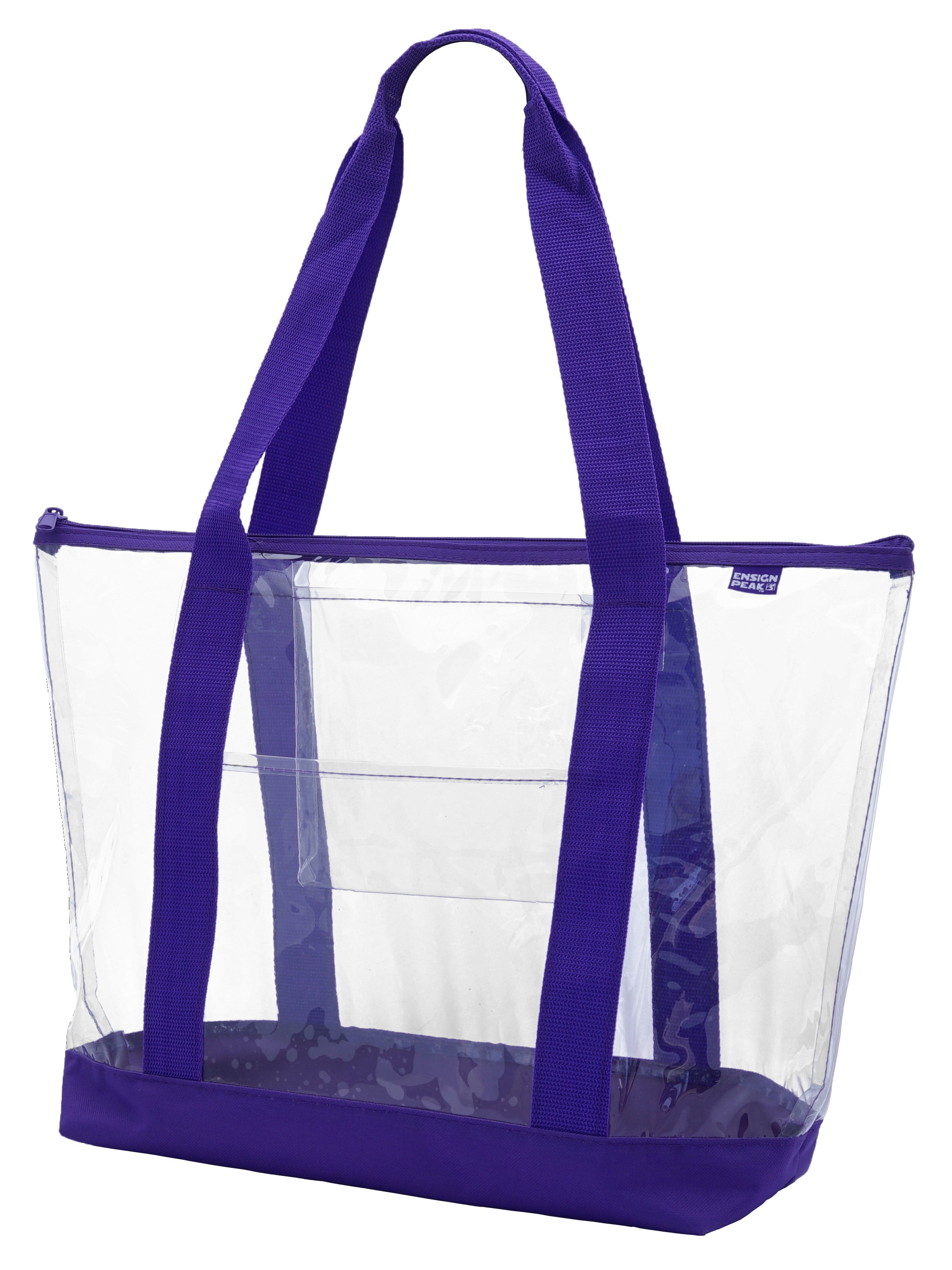Clear Shoulder tote with Inside Pocket and Zipper Closure - 0