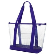 Clear Shoulder tote with Inside Pocket and Zipper Closure