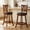 Brown 24", variant on Guqiart Farmhouse Swivel Bar Stools Set of 2, 24" Counter Height Barstools with Lotus Back, Upholstered Counter Chairs with Solid Wood Footrest & Wood Legs for Kitchen Island, Dining Room, White