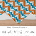 thumbnail image 6 of Turquoise Orange Flannel Blanket for Bed,Travel and Camping, Geometric Ripples Abstract Art Super Soft Cozy Blanket for All Seasons 50"x60", 6 of 7
