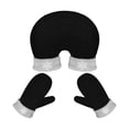 thumbnail image 4 of 3 piezas de guantes de pareja, guantes interconectados, guantes de felpa, mitones de invierno térmicos negro gris claro, 4 of 8