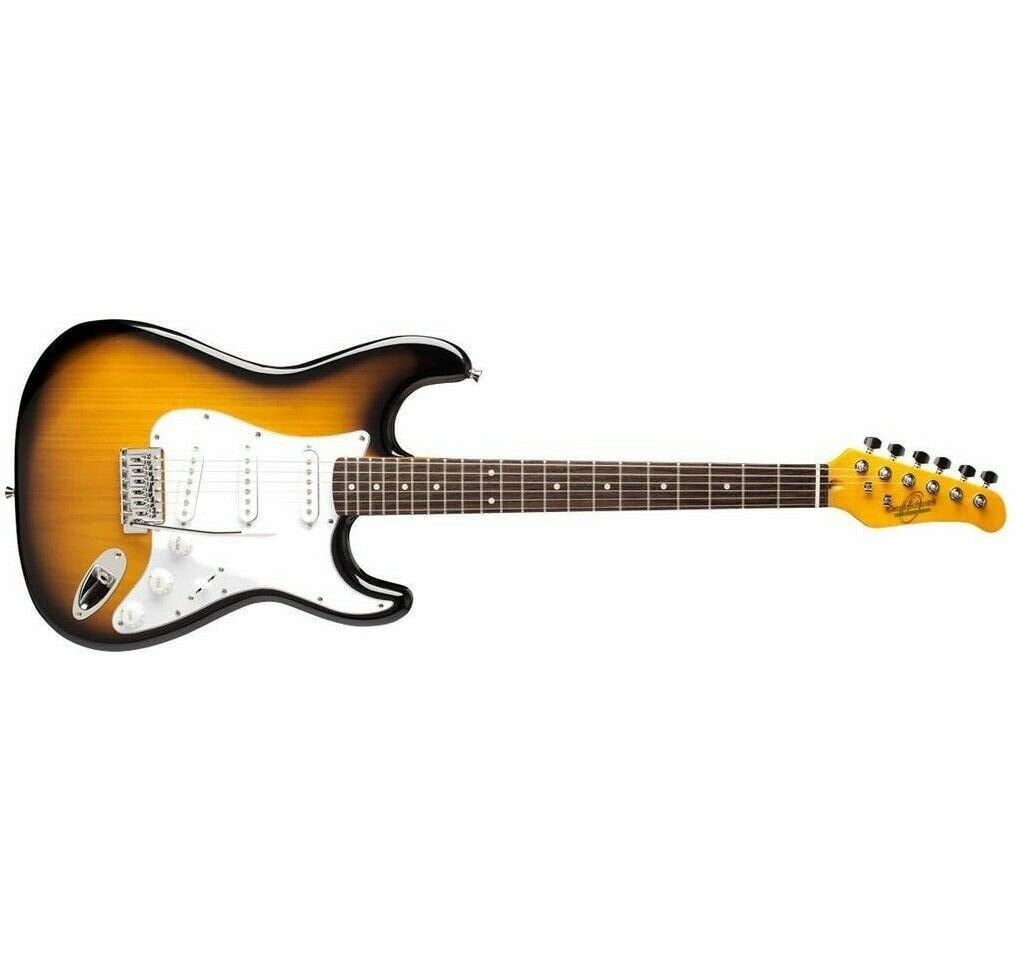 Oscar Schmidt Double Cutaway 3/4 Size Electric Guitar. Tobacco Sunburst