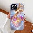 thumbnail image 2 of Luxury Crystal Heart Design iPhone Case for Elegant Users with Golden Accents, Durable Shockproof Clear Case Compatible with iPhone 11/12/13/14/15/16 (Pro Max/Plus), 2 of 9
