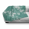 thumbnail image 2 of Sea Animals Soft Flannel Fleece Throw Blanket, Dolphins Flowers Sea Floral Pattern Starfish Coral Seashell Composition, Cozy Plush for Indoor and Outdoor Use, 60" x 80", Sea Green White, by Ambesonne, 2 of 5