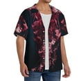 thumbnail image 2 of Susaid Mesmerizing Pink Jellyfish Print Men's Polo Shirts Button Down Short Sleeve Casual Summer Beach Vintage Shirts for Men-3X-Large, 2 of 5