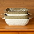 thumbnail image 3 of Double Ear Ceramic Rectangular Baking Dish Deepening Vintage Baking Bowl Home Microwave Oven Use Plate, 3 of 4