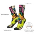 thumbnail image 4 of Hirioo Colorful Pug Pattern Adult Middle Tube Socks Breathable Sock Non-Pilling,Contrasting Color Design, 4 of 6