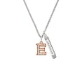 thumbnail image 2 of Delight Jewelry Rose Goldtone Crystal Initial - E - Silvertone Courage Strength Wisdom Honesty Bar Charm Necklace, 23", 2 of 4