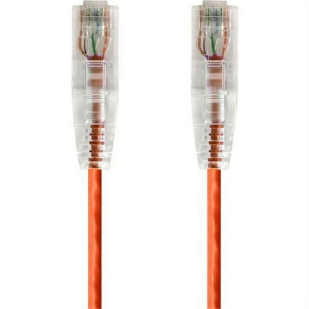 UPC: 0889028029039 | Monoprice Cat6 Ethernet Patch Cable – 14 Feet – Orange | Snagless RJ45 Stranded 550MHz UTP CMR Riser Rated Pure Bare Copper Wire 28AWG – SlimRun Series